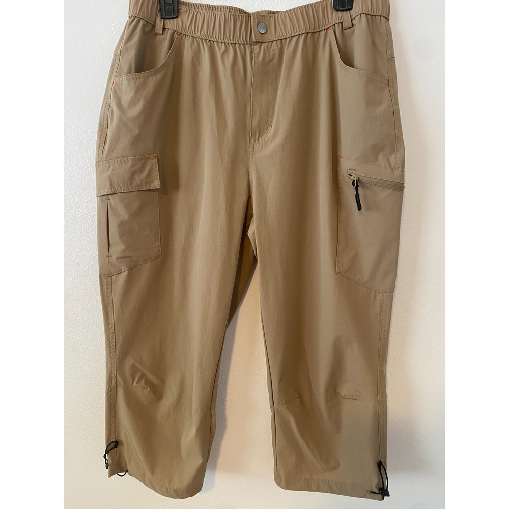 GymBrave Men's Cargo Hiking Pants Large Beige Outdoors Quick Dry Nature Camping